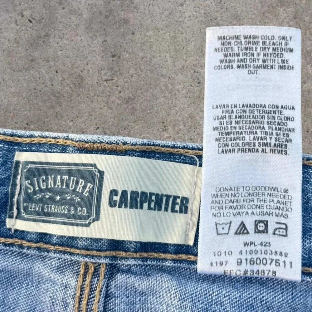 Y2K Levi's Men's Carpenter Jeans Light Blue Workwear 38x30 Skater Grunge